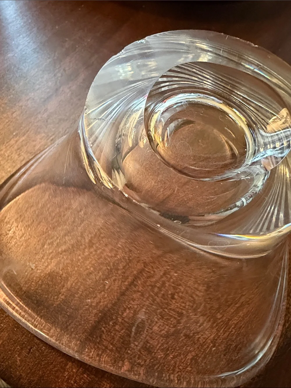 Appears to be Baldwin atomic triangle crystal dish,